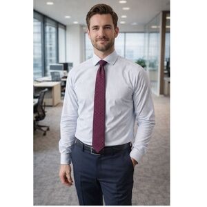 Brooks Brothers Men's Burgundy Micro Dot Silk Necktie (Tie Only)